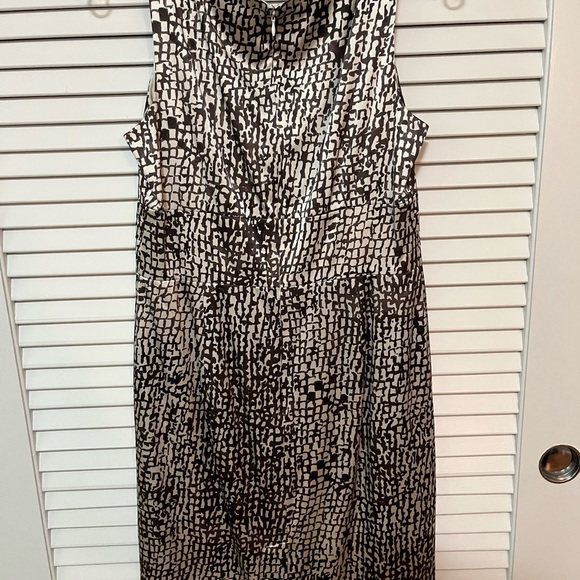 Ann Taylor Brown and Cream Midi Dress - Picture 3 of 12